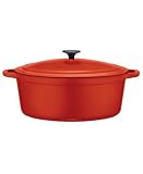 Martha Stewart Collection Red Enameled Cast Iron Oval Casserole, 7 Qt.