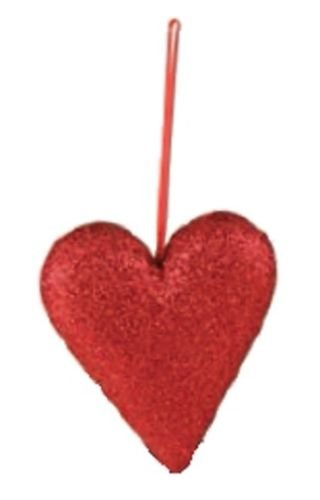 Bethany Lowe Valentine Red Glittered Heart ornament LC4503