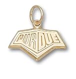 Purdue University 10k gold 5/16 Cow Catcher pendant