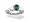 14K White Gold Round Created Alexandrite and Diamond Engagement Ring - Size 4