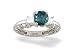 14K White Gold Round Created Alexandrite and Diamond Engagement Ring