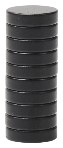 BYKES 10 Neodymium Super Strong Extremly Powerful Rare Earth Refrigerator Magnets 1/2 x 1/8 inch Disc N48 (Epoxy Black) On Sale