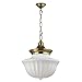 Dutchess 2-Light Large Pendant - Aged Brass Finish with White Glass Shade