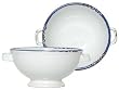 Stoneware Pottery Distressed Blue and White Small Bowl 5"D, 2.5"H Set of 4
