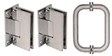 CRL Brushed Nickel Vienna Shower Pull and Hinge Set by CR Laurence