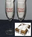 40th Wedding Anniversary Champagne Glasses - Thoughtful 40th Ruby Wedding Anniversary Gift