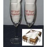 40th Wedding Anniversary Champagne Glasses
