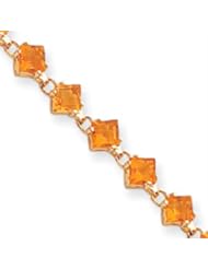 14k Gold Completed Diamond-Shaped Fancy Citrine Bracelet