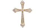 1/6 Ct Gothic Like Diamond Cross Pendant. All 14kt Yellow Gold Pendant Set with Genuine Round Diamonds with a Total Weight of .16ct
