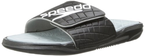 Speedo Women's Exsqueeze Me Rip All Purpose Slide Sandal,Black/High Rise,8 M US