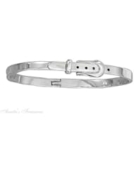 Sterling Silver Belt Buckle Bangle Bracelet