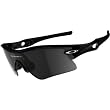Oakley Radar Range Adult Sport Casual Sunglasses w/ Free B&F Heart Sticker Bundle - Jet Black/Grey