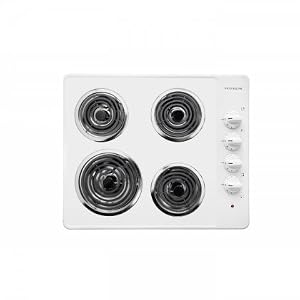 White 26\” Wide Electric Cooktop With Ready-Select Controls 4 Coil Elements Express-Select Controls Porcelain