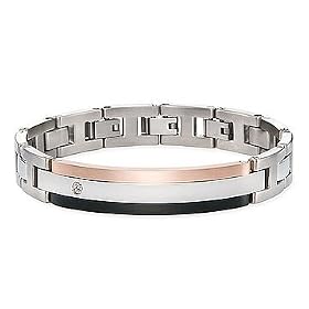 Mens Stainless Steel and Diamond Bracelet By ROSSO