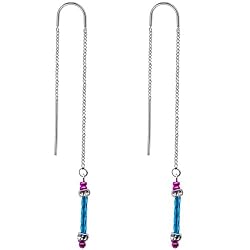 Handcrafted Aquatic Elegance 925 Silver Threader Earrings