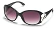 Betsey Johnson Women's Oval Acetate Frame Sunglasses with Heart Cutout