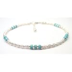 Damali .925 Sterling Silver Anklet TURQUOISE Gemstone Adjustable Ankle Bracelets