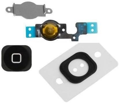 10pcs Home Menu Button Key Cap + Flex Cable + Bracket Holder for Apple iPhone 5C BLACK