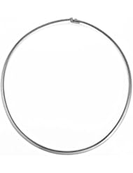 18K White Gold Omega Dome 4mm Necklace 18 Inch