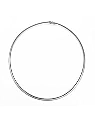 18K White Gold Omega Dome 4mm Necklace 20 Inch