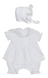 Pure White Bubble, Pinafore and Bonnet Set