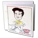 Londons Times Funny Panel Hollywood Cartoons - Elvis Presser - Greeting Cards-12 Greeting Cards with envelopes
