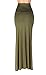 My House of Chic MHOC Maxi Skirt - Rayon Spandex - Long Skirt - Foldable High Waist - Many Colors (Small, Olive)