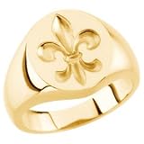 18k Yellow Gold Fleur de Lis Signet Ring