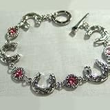 Horseshoe with Pink Stones Bracelet
