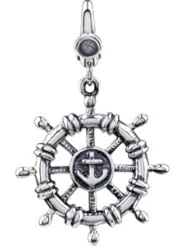 Sterling Silver Ship Wheel Charm 23 X 20 mm