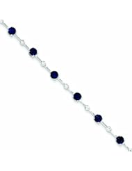 Genuine .925 Sterling Silver Sapphire Bracelet 3.3 Grams . 100% Satisfaction Guaranteed.