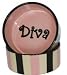 Diva Time Pink and Black 5 Dog Pet Bowl by Petrageous Designs