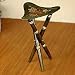NOVICA Tornillo wood and leather stool, 'Hummingbird'
