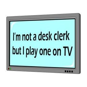 I'm not a desk clerk but I play one on TV Apron (Various Colors Available)