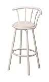 Poundex Swivel Bar Stool, White