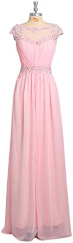 Oailiya Women's Chiffon Evening Bridesmaid Dress Size 10 Pink