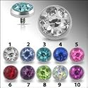 Crystal stone Dermal Anchor Top Piercing Jewelry