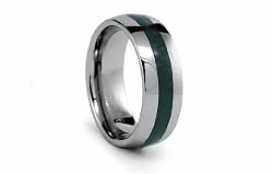 Tungsten Carbide Ring with Black Carbon Fiber Inlay 8mm