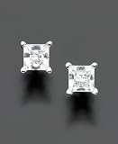 18k White Gold Certified Colorless Princess-Cut Diamond Stud Earrings (1/2 ct. t.w.)