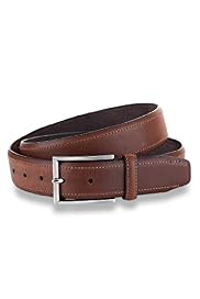 Leather Rectangular Buckle Smart Contrast Stitch Belt