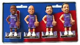 Sacramento Kings Road Jersey Forever Collectibles Mini Bobble Head Set images