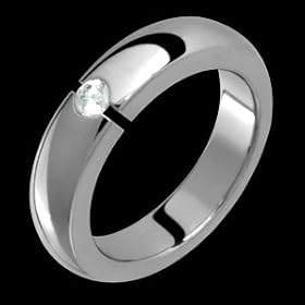Galina Titanium Ring with Diamond by 