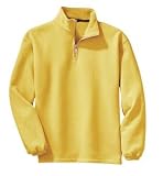 NEW Port Authority Signature - Sueded Finish 1/4 Zip Sweatshirt Yellow-S