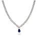 Eve's Addiction Elegant Double Row Marquise CZs with Pear Sapphire CZ Drop