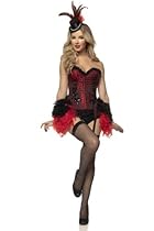 Hot Sale Mystery House Women's Burlesque Showgirl, Red/Black, Small