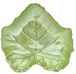 Small Glass Fern Green Grape Leaf Plate 6 1/2" x 6 1/2" Set / 2