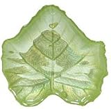 Small Glass Fern Green Grape Leaf Plate 6 1/2