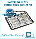 Battery Replacement Kit For The Garmin Nuvi 770 GPS