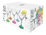 Libbey Glass Watusi Colors Martini Glasses Set of 6