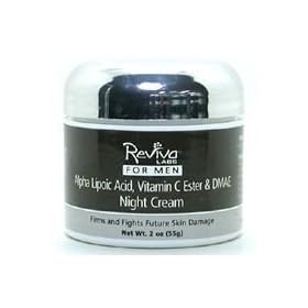 REVIVA Men's Alpha Lipoic Acid & DMAE Night Cream & Vitamin C Ester 2 oz